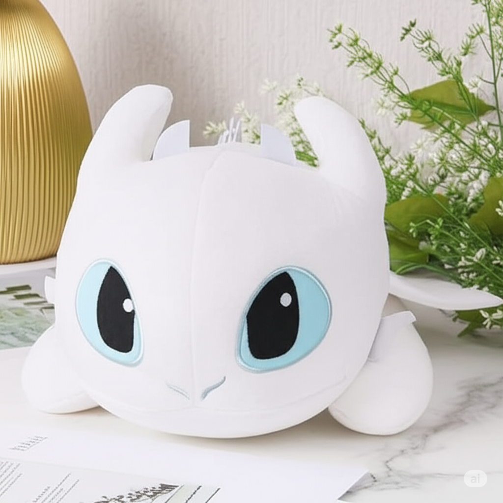🤍 LunaPuff™ White Dragon Plush (55CM)