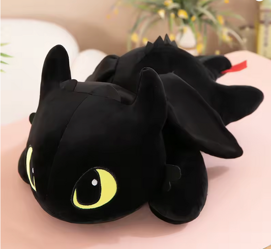 🖤 NightyPuff™ Black Dragon Plush (40CM)